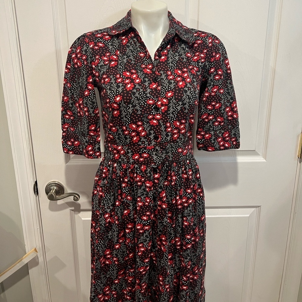 Circus floral button down cotton fit and flare dress size UK 8 NWT - Picture 3 of 11